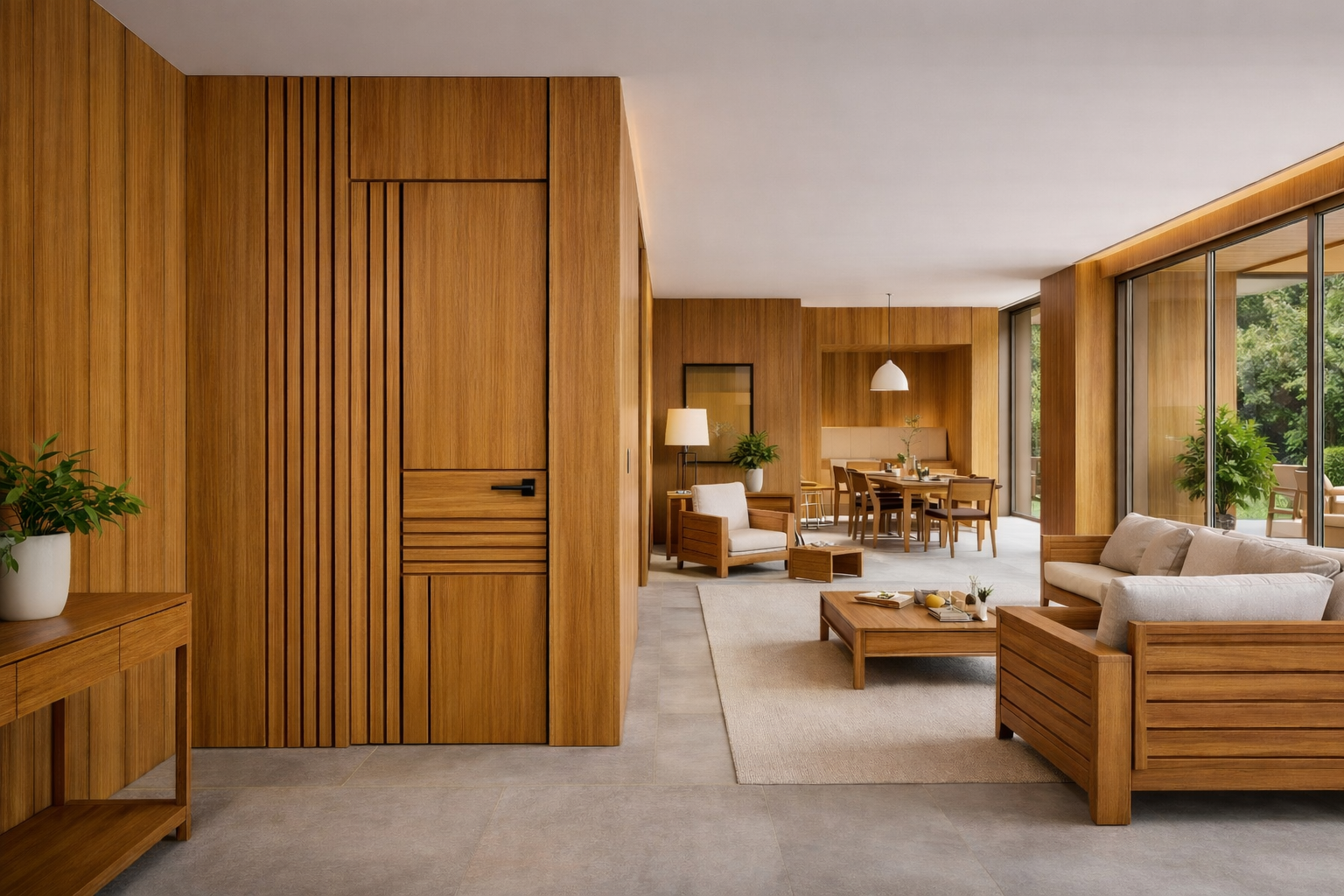 ประตูไม้สัก PAREENA DECOR รุ่น TEAK VERTICA 80X200 ซม._2